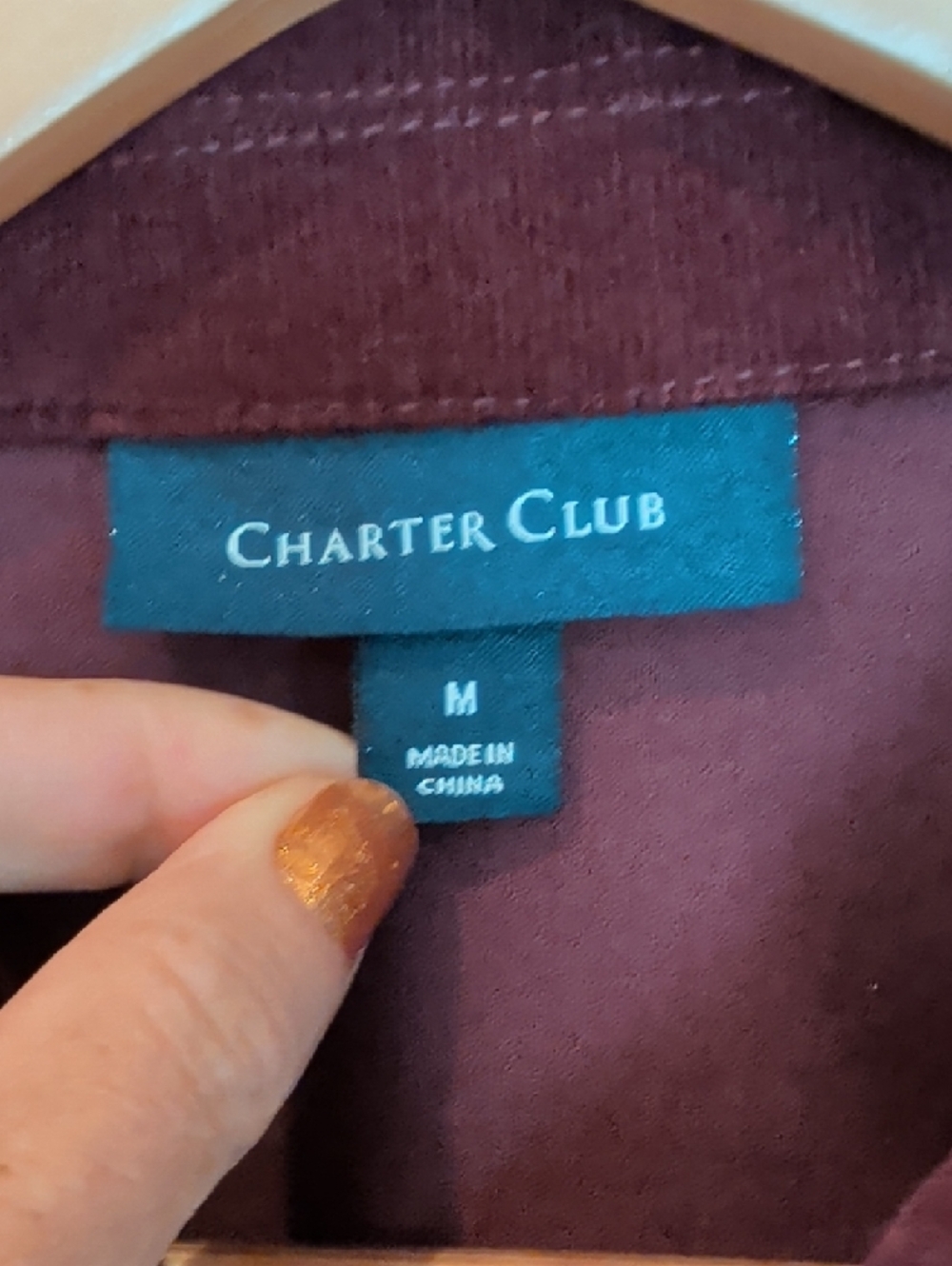 Charter Club Women's Velvet Trucker Jacket - Wine - Picture 2 of 6